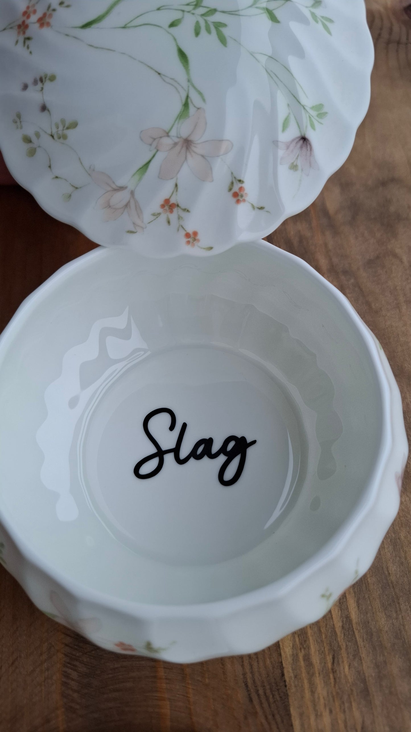 'Slag' Upcycled Delicate Floral Trinket Pot