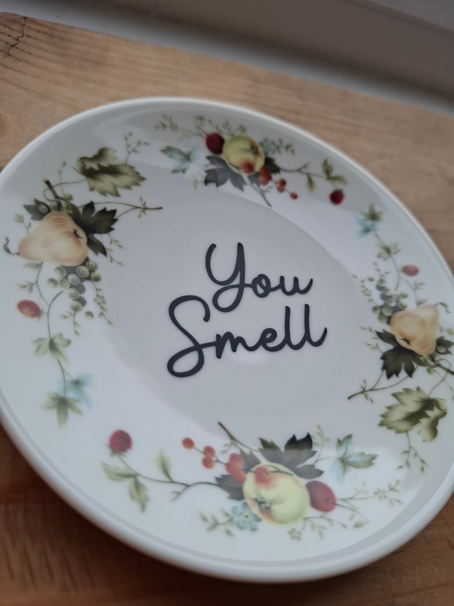 'You Smell' Upcycled Small Fruity Decorative Plate