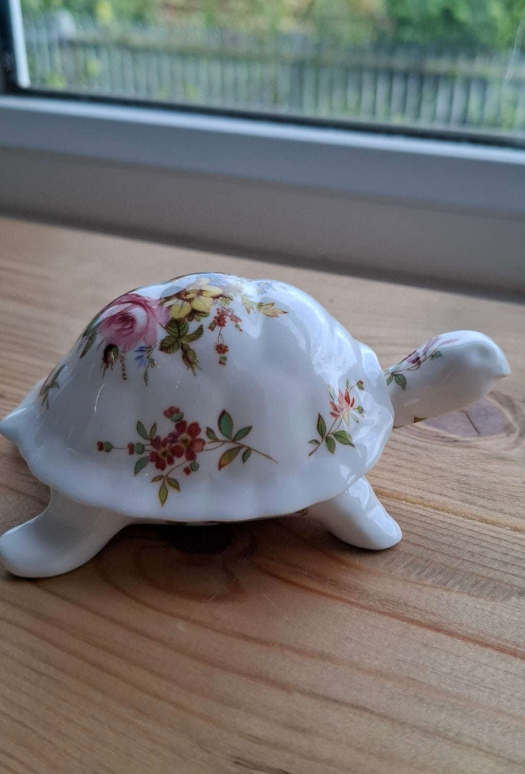 'Minge' Pretty Floral Tortoise Upcycled Trinket Pot