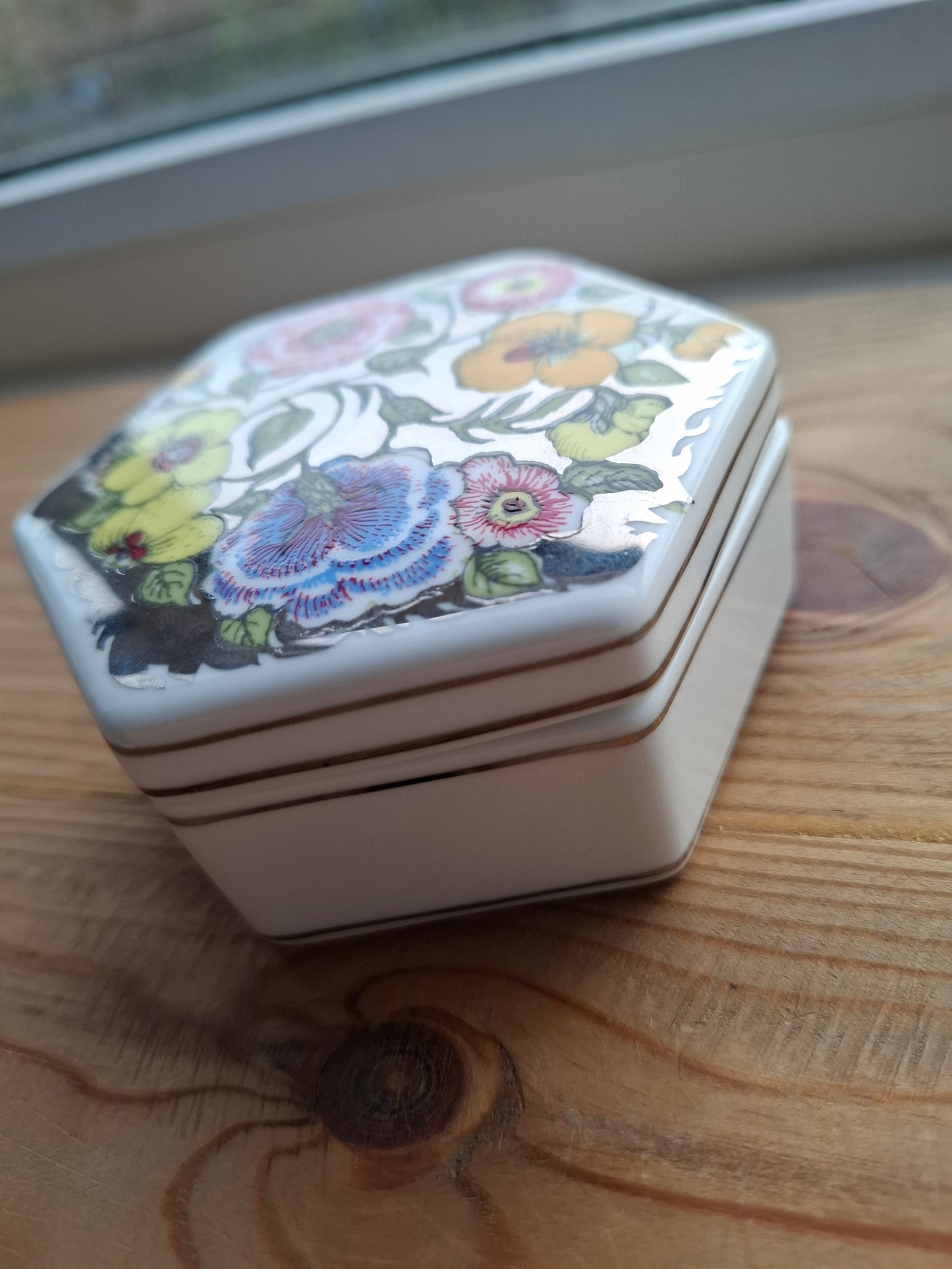 'Sugar Tits' Upcycled Shiny Floral Trinket Pot