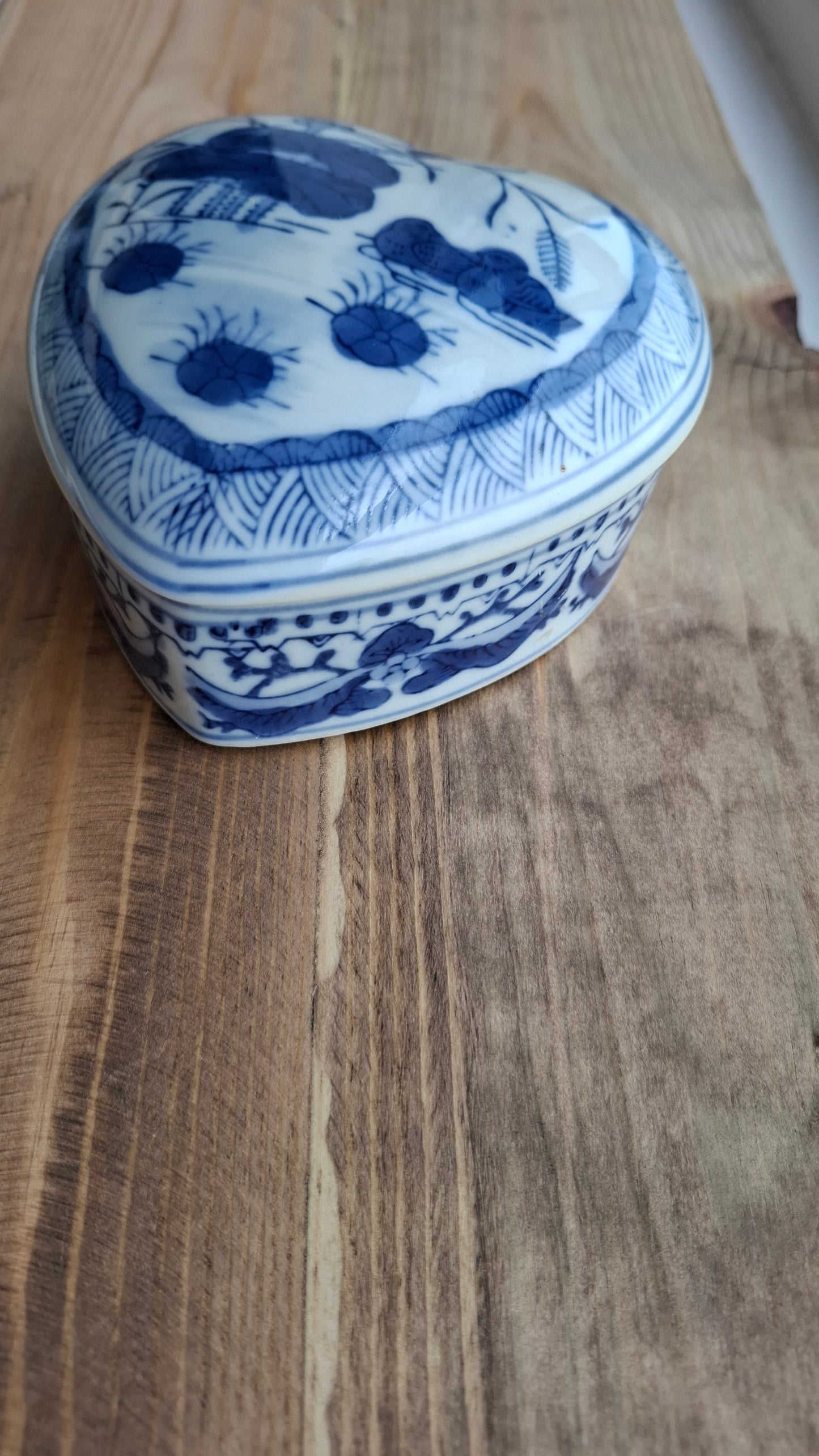 'Queen Cunt' Upcycled Large Pretty Blue/White Heart Trinket Pot