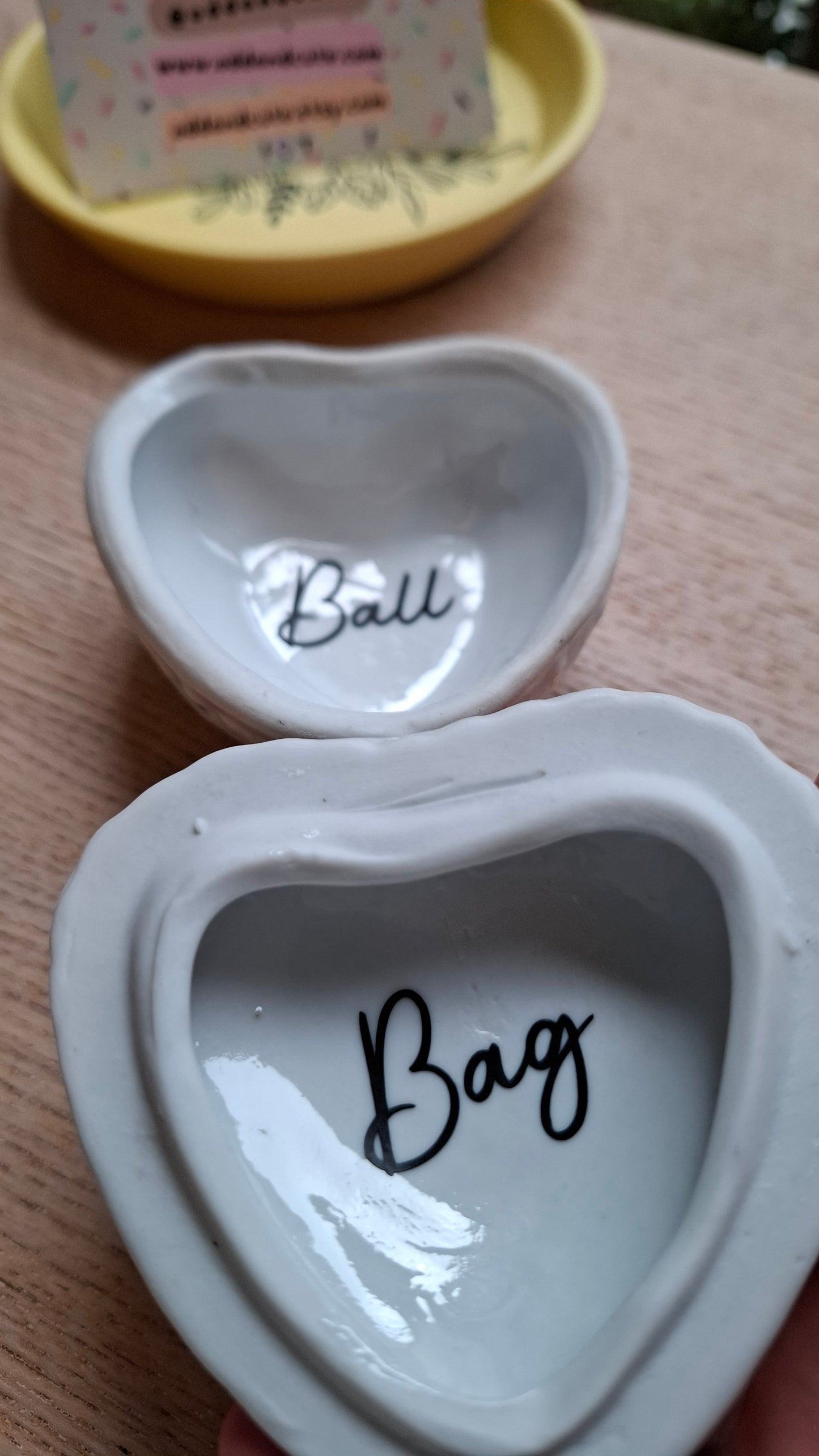 'Ball Bag' Upcycled Floral Heart Shaped Trinket Pot