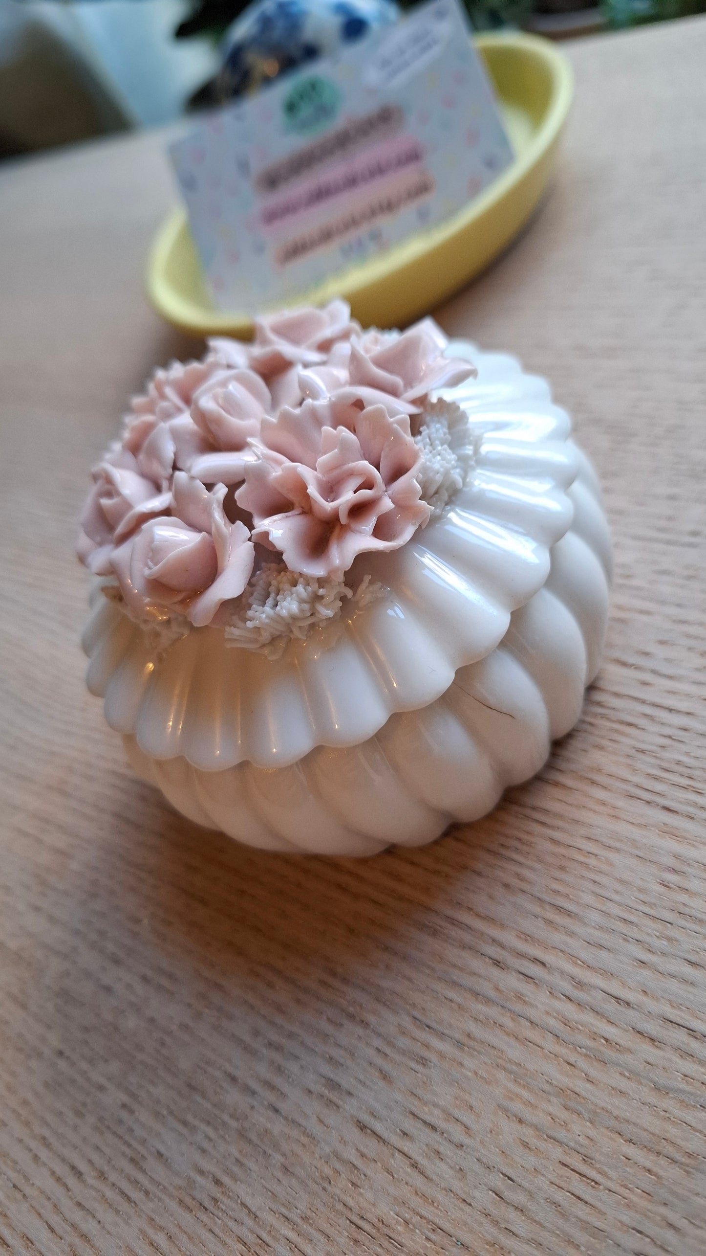 'Slag' Upcycled Pretty Pink Floral Trinket Pot