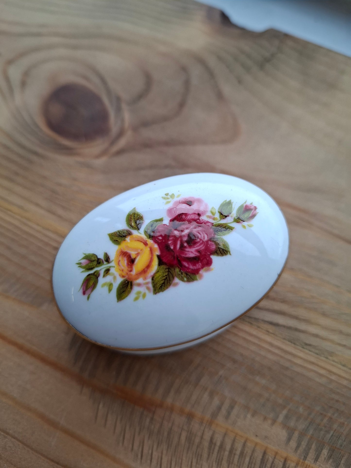 'Twat' Upcycled Small Cottage Rose Trinket Pot