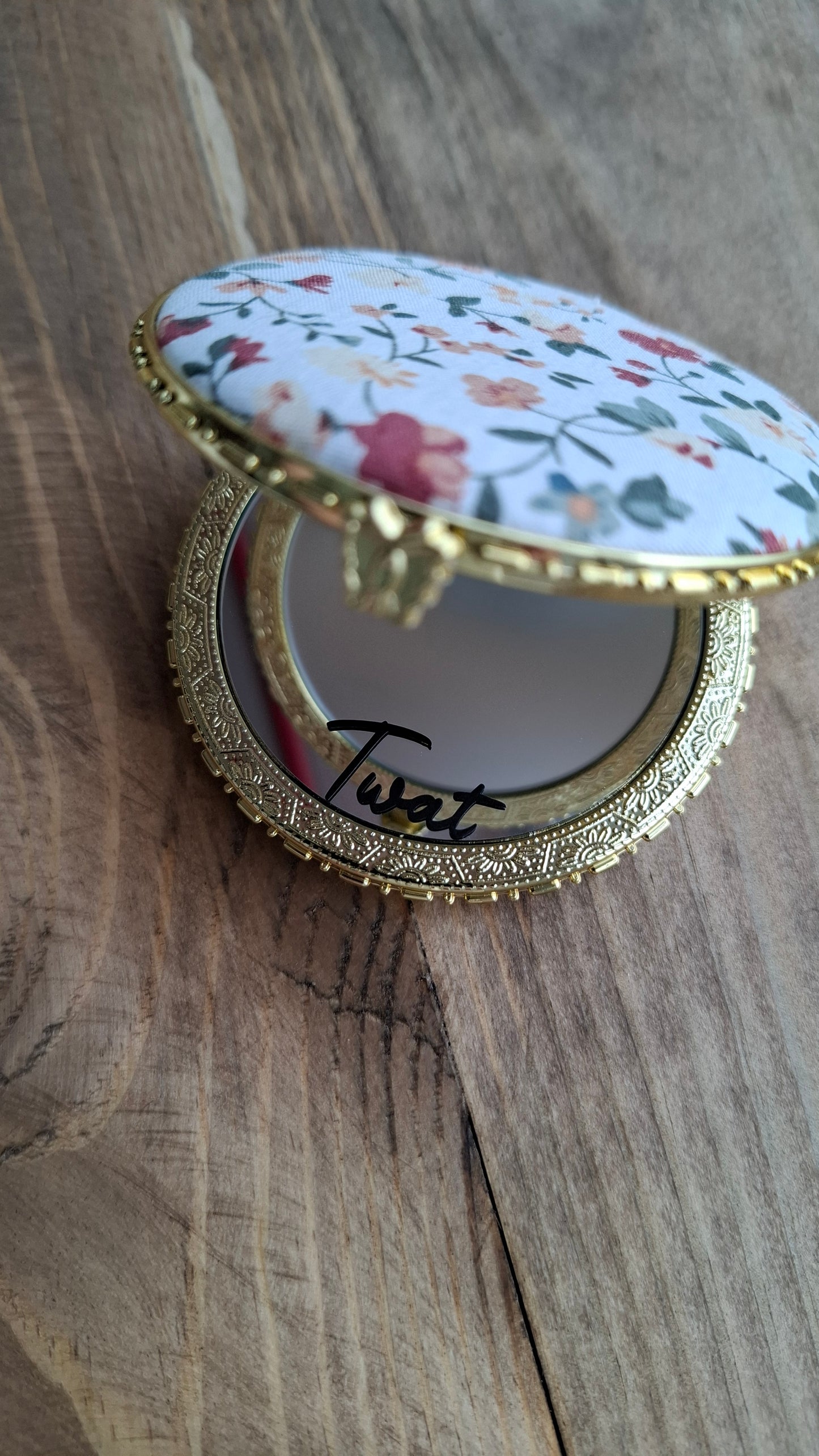 'Twat' Compact Mirror, Round Shape