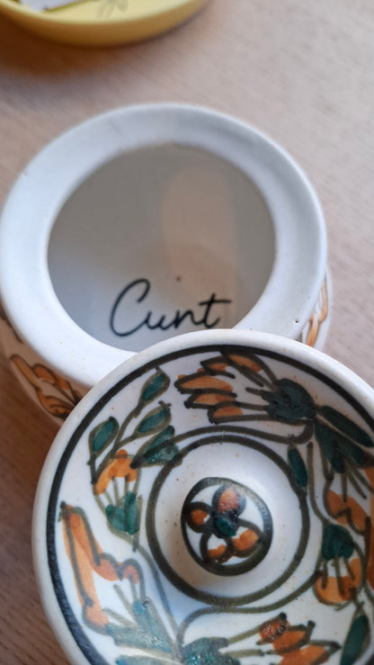 'Cunt' Upcycled Chunky Lidded Pot