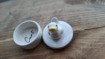 'Cunt' Upcycled Little Duck Trinket Pot