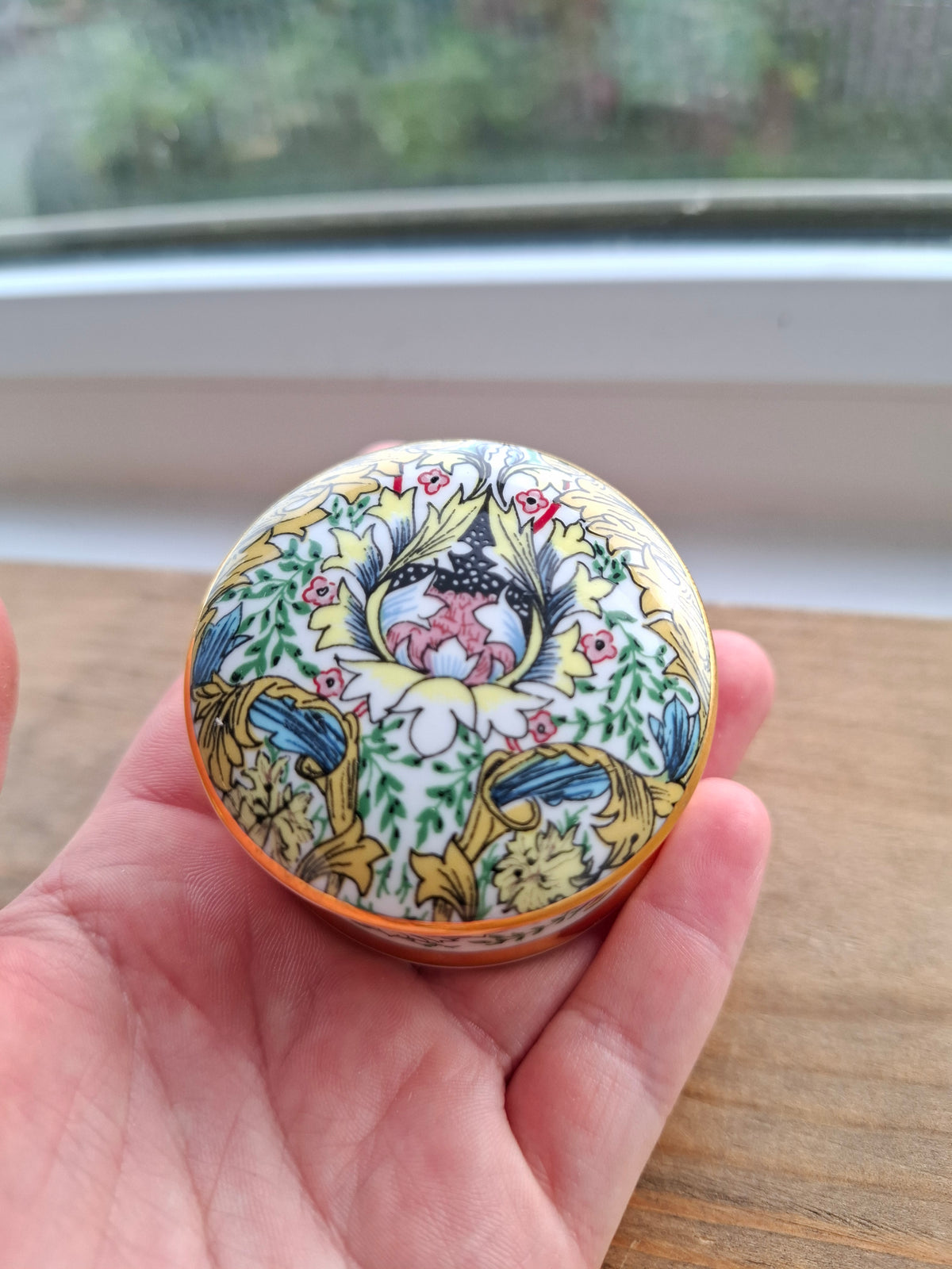 'Cunt' Upcycled Fancy Round Yellow Trinket Pot