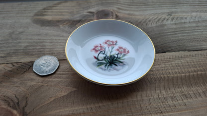 'Cunt' Upcycled Round Floral Small Trinket Dish (3 Pink Flowers)