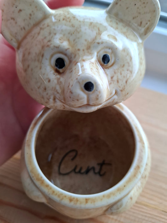 'Cunt' Upcycled Funny Looking Bear Trinket Pot