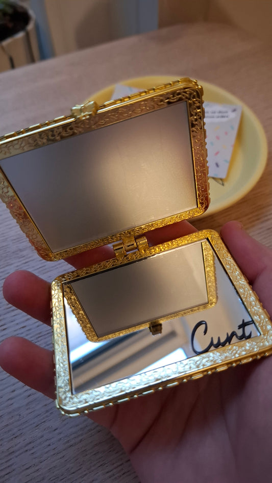 'Cunt' Compact Mirror, Rectangle Shape