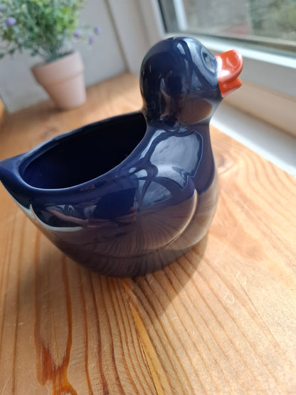 'Cunt' Upcycled Dark Blue Duck Ornament