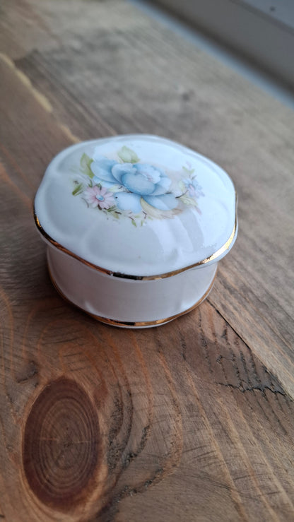 'Twat' Upcycled Blue Floral Trinket Pot