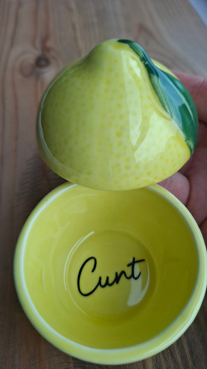 'Cunt' Upcycled Lemon Trinket Pot