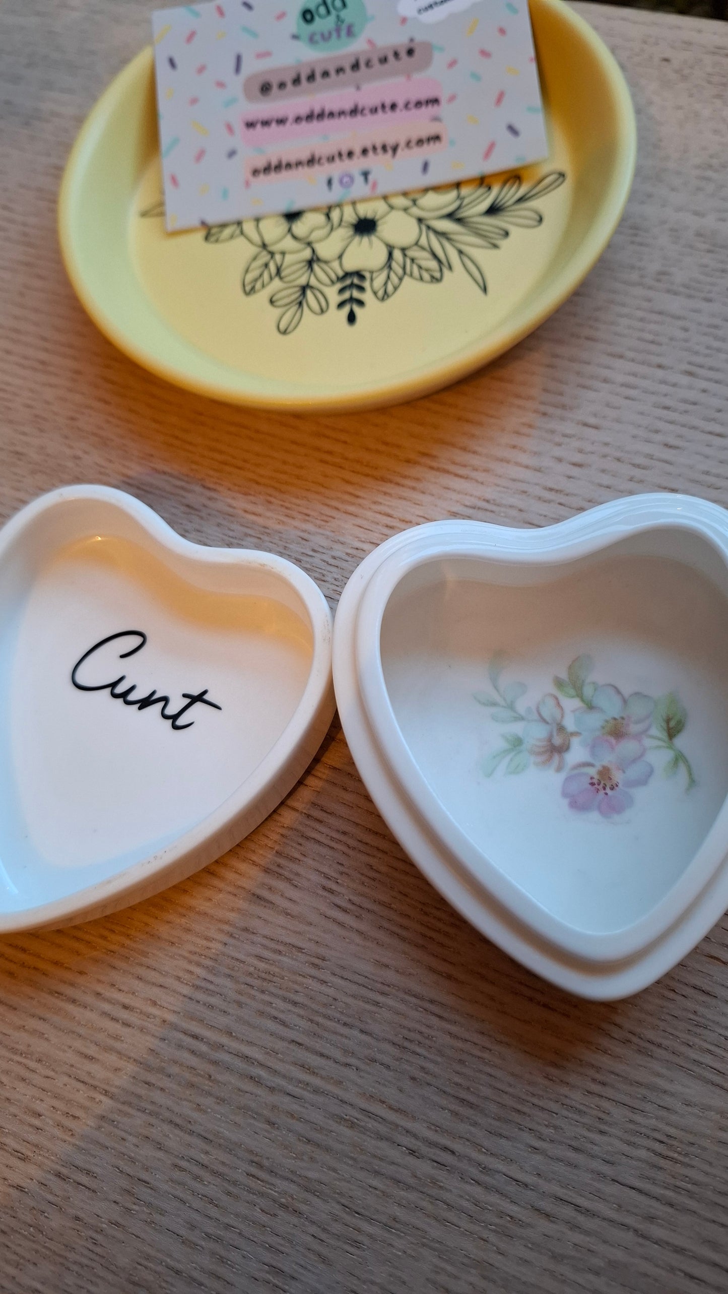 'Cunt' Upcycled Heart Shaped Trinket Pot