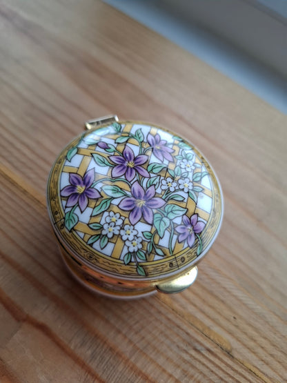 'Cunt' Upcycled Fancy Purple Flowers Trinket Pot With Clasp