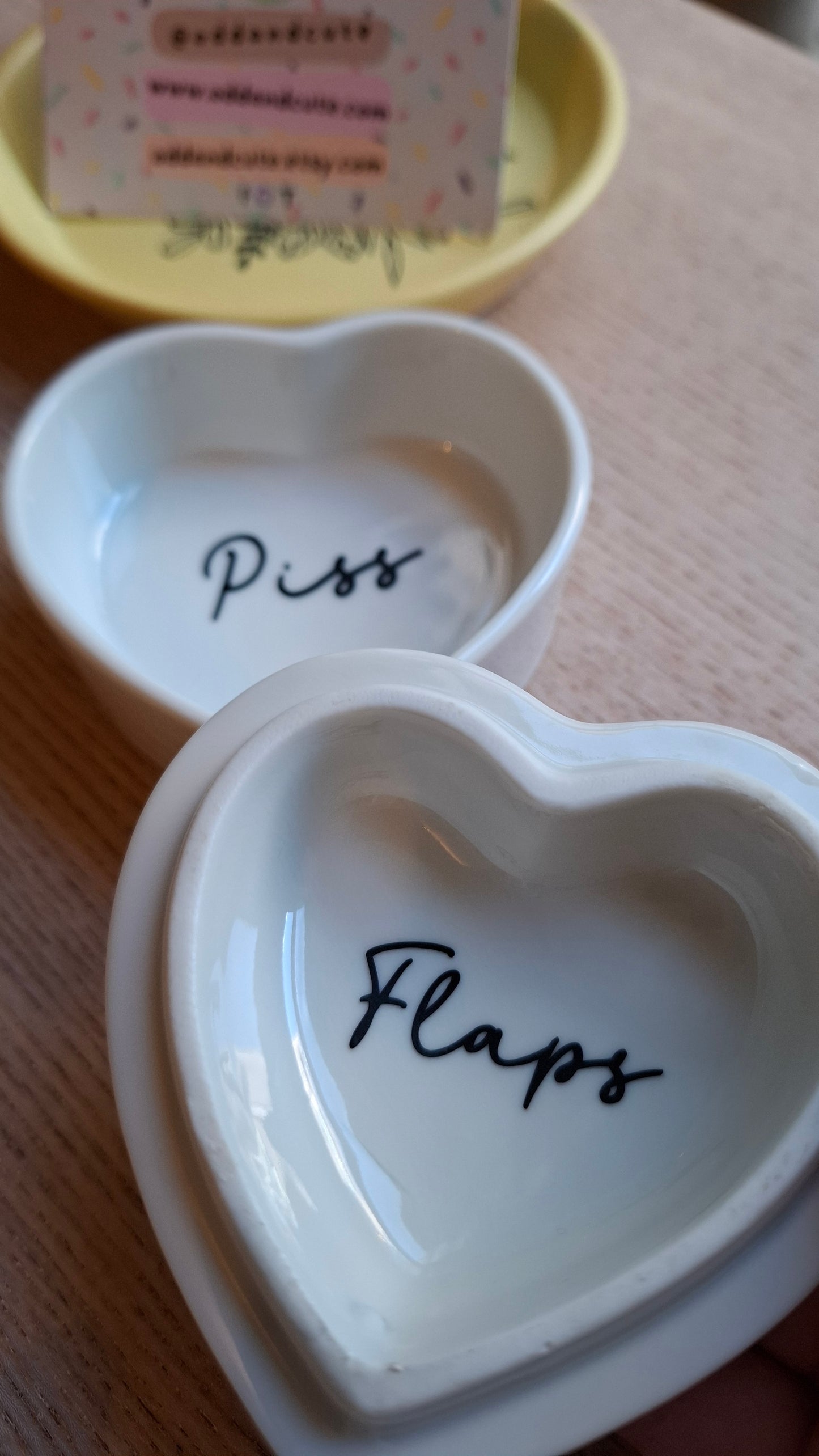 'Piss Flaps' Upcycled Clown Heart Shaped Trinket Pot