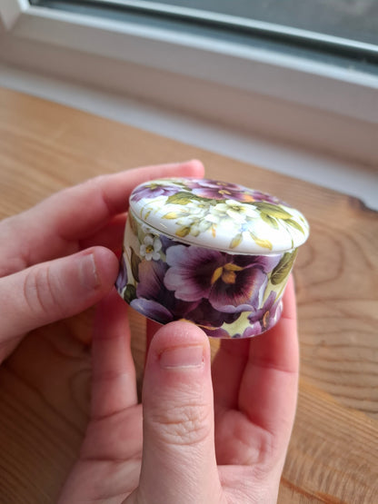 'Ball Bag' Upcycled Purple Floral Trinket Pot