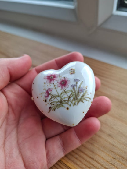 'Cunt' Upcycled Small Heart Pink Flower Trinket Pot
