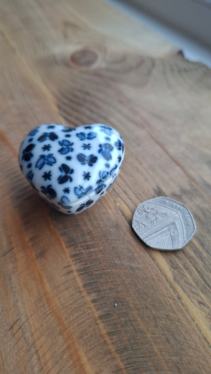 'Twat' Upcycled Heart Shaped With Butterflies Trinket Pot