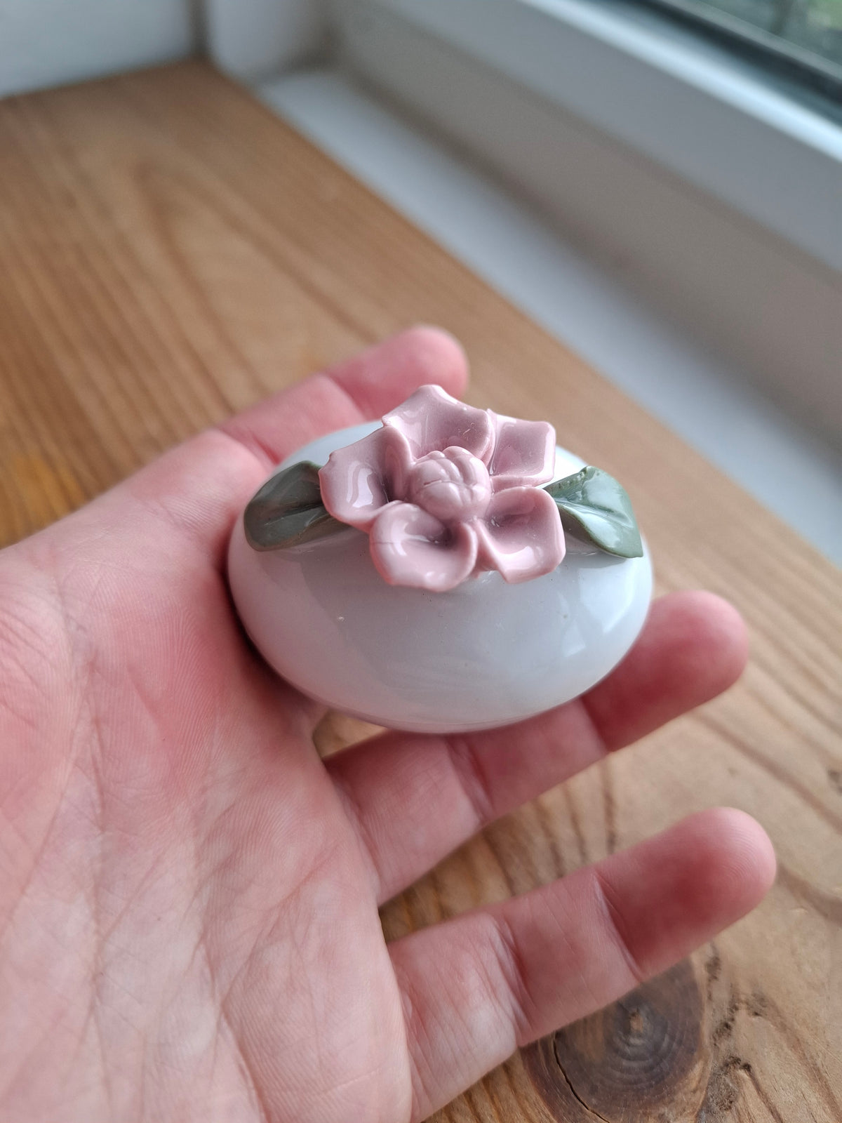 'Cunt' Upcycled Small Pink Rose Oval Shaped Trinket Pot