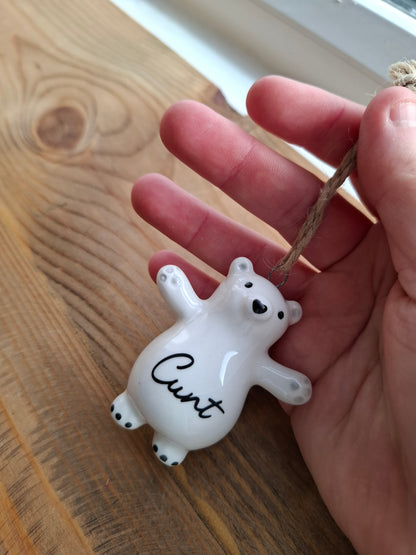 'Cunt' Adorable Upcycled Ceramic Bear (DISCOUNT DUE TO SLIGHT CRACKS)
