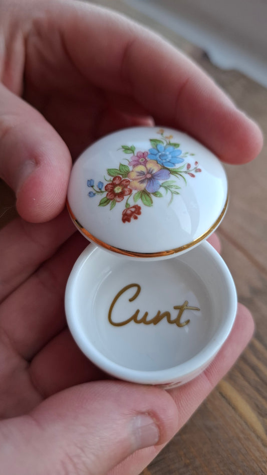 'Cunt' Upcycled TINY Trinket Pot