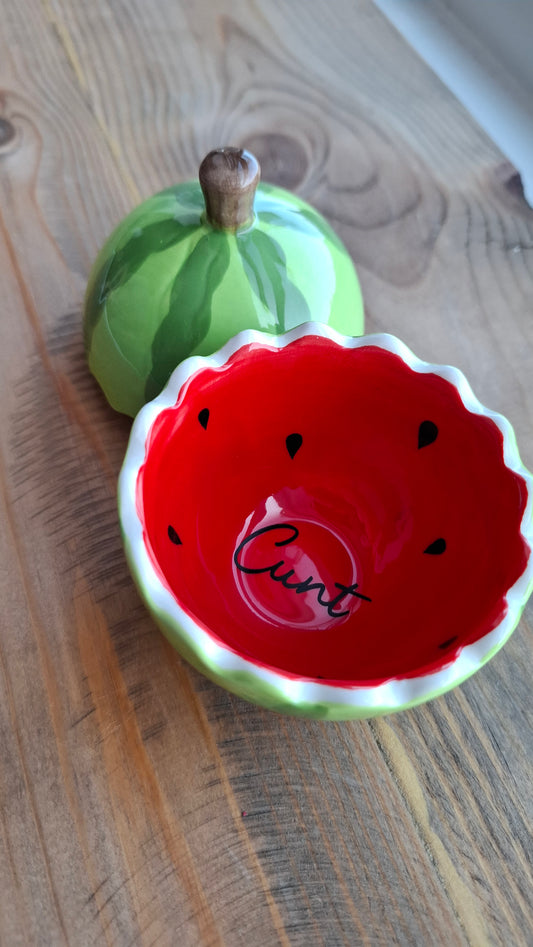 'Cunt' Upcycled Watermelon Trinket Pot