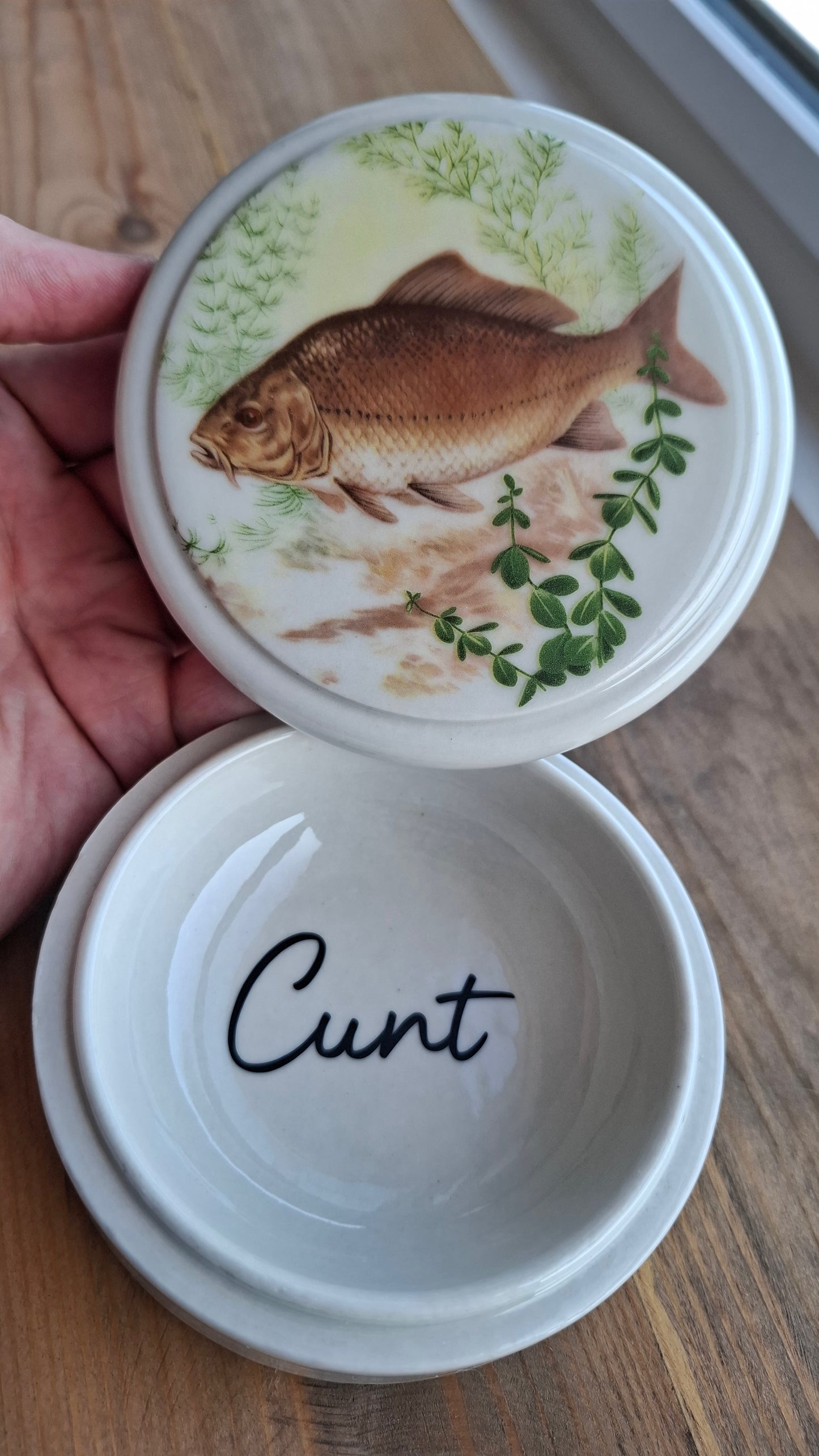 'Cunt' Upcycled Fish Ceramic Pot