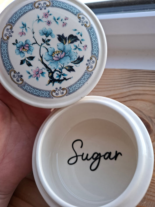 'Sugar Tits' Upcycled Chunky Bluey Floral Pot