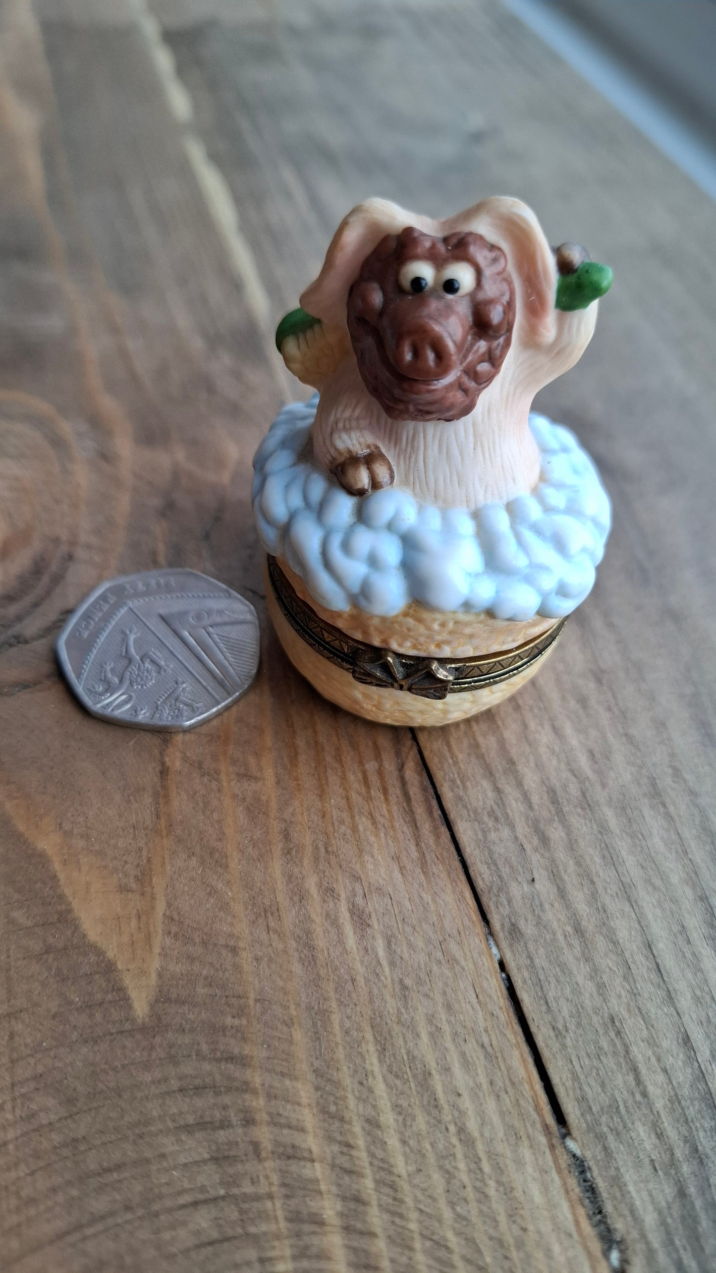 'Cunt' Upcycled Pig Having A Bath Mini Trinket Pot