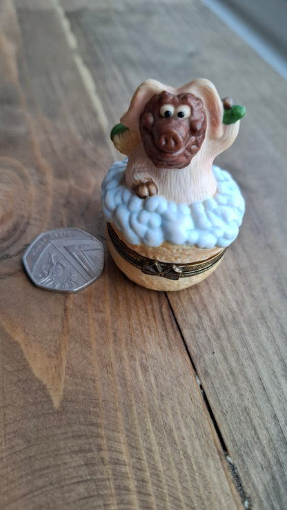 'Cunt' Upcycled Pig Having A Bath Mini Trinket Pot