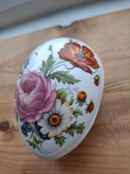 'Cunt' Upcycled Large Floral Egg Shaped Trinket Pot