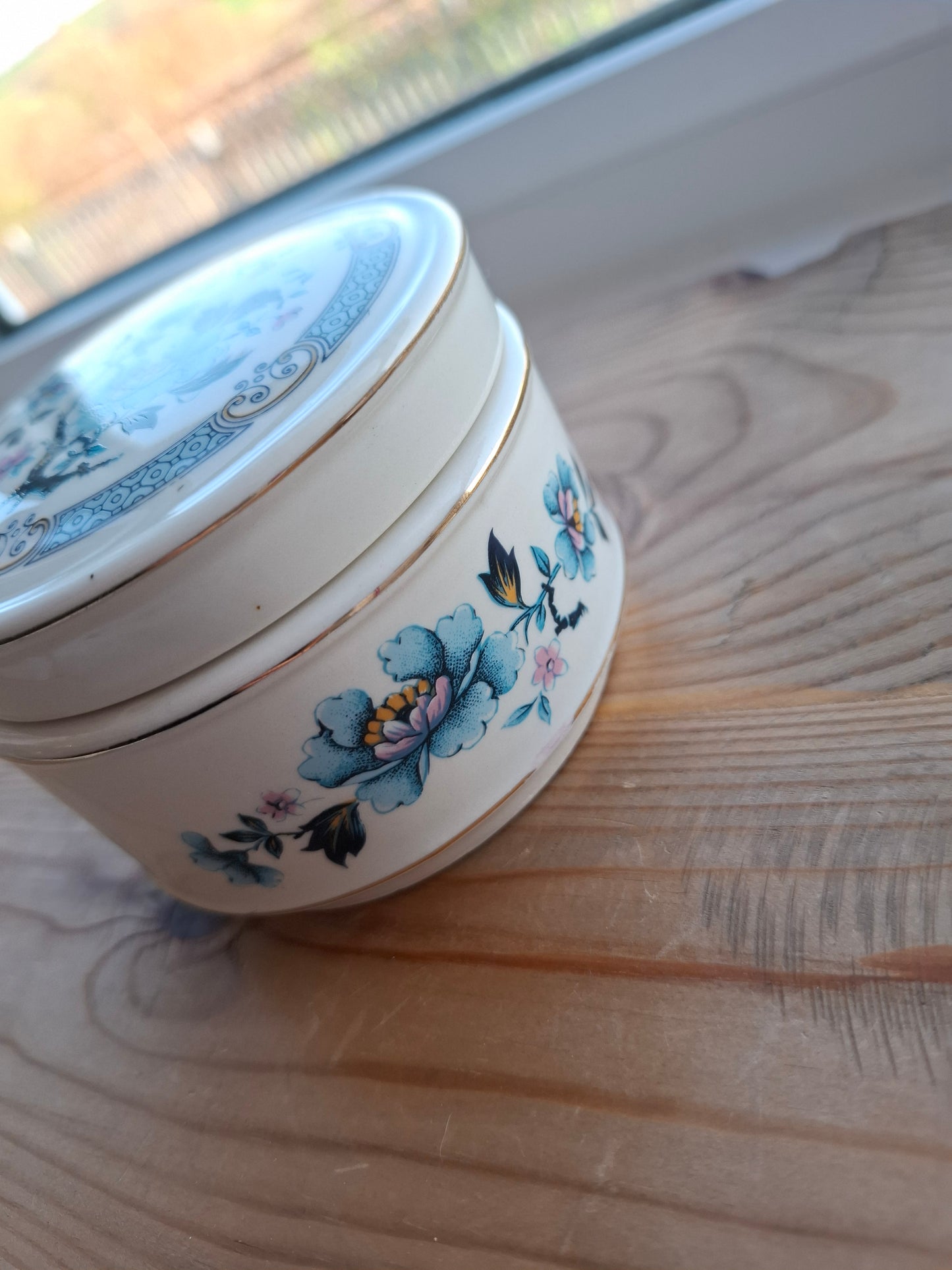 'Sugar Tits' Upcycled Chunky Bluey Floral Pot