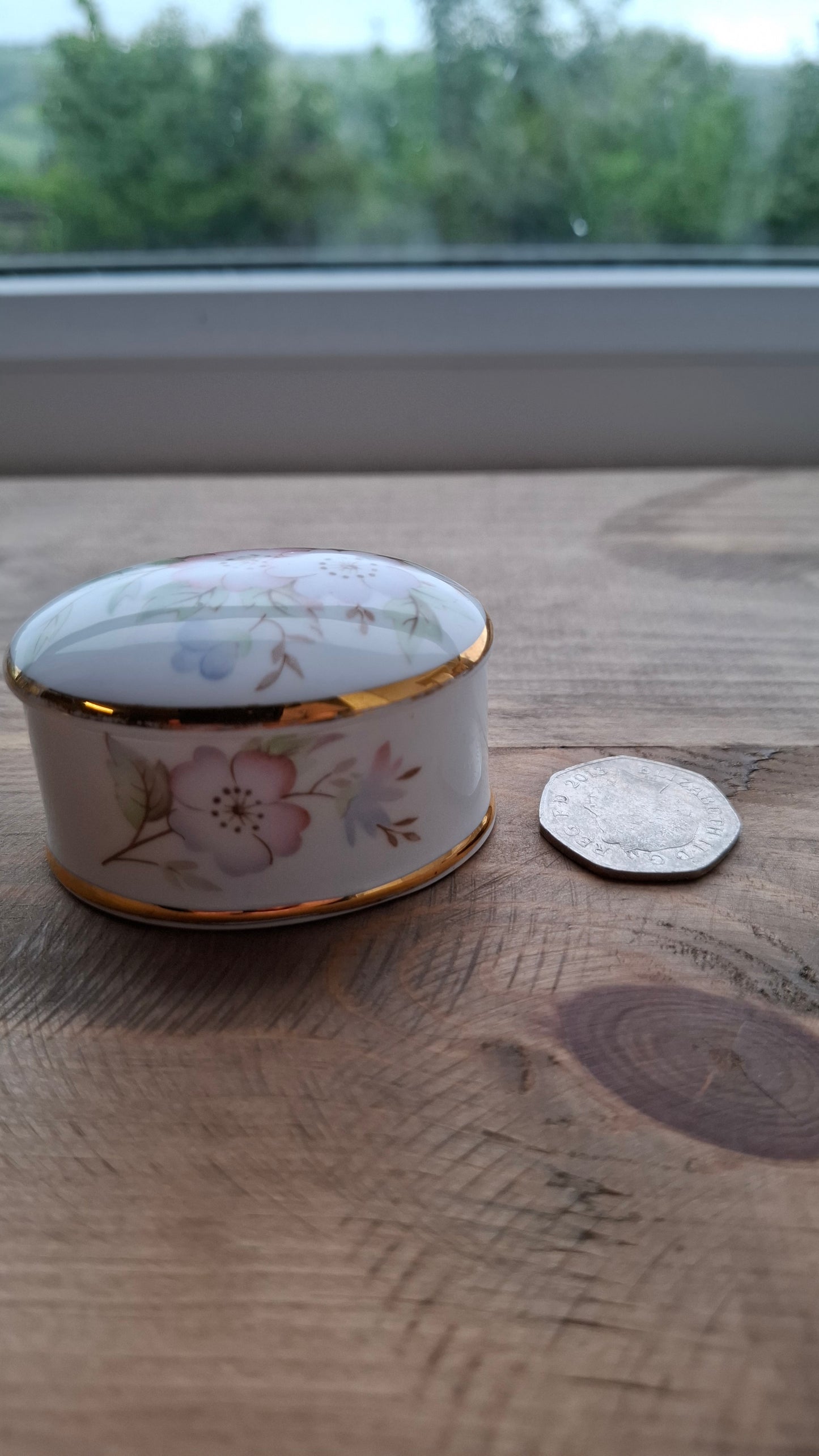 'Twat' Upcycled Small Oval Shaped Floral Trinket Pot