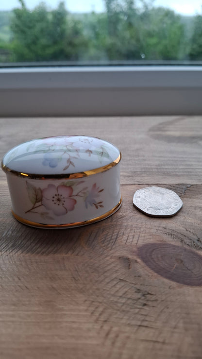 'Twat' Upcycled Small Oval Shaped Floral Trinket Pot