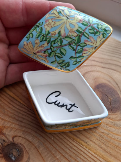'Cunt' Upcycled Fancy Leafy Trinket Pot