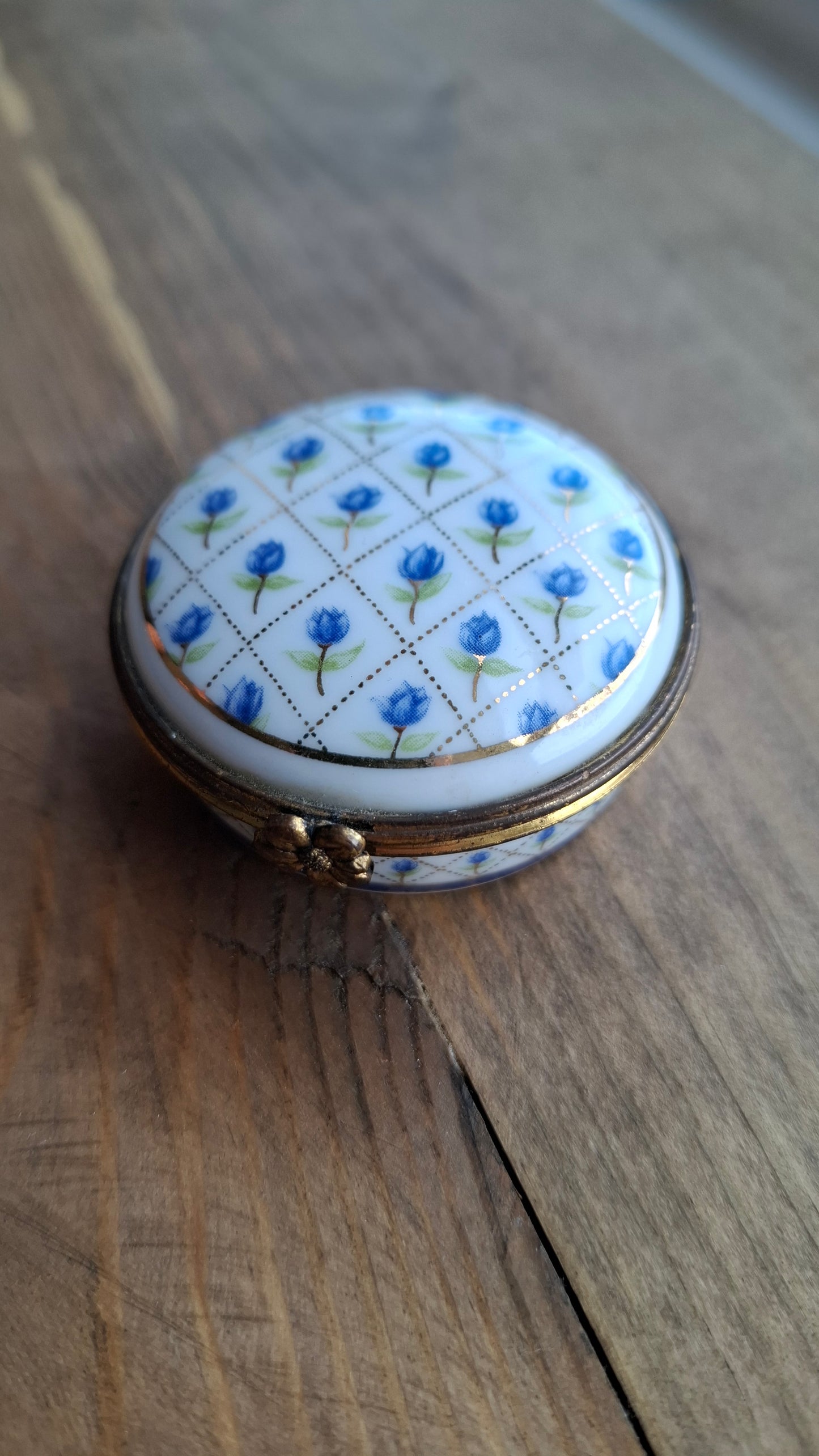 'Cunt' Upcycled Blue/White with Clasp Trinket Pot