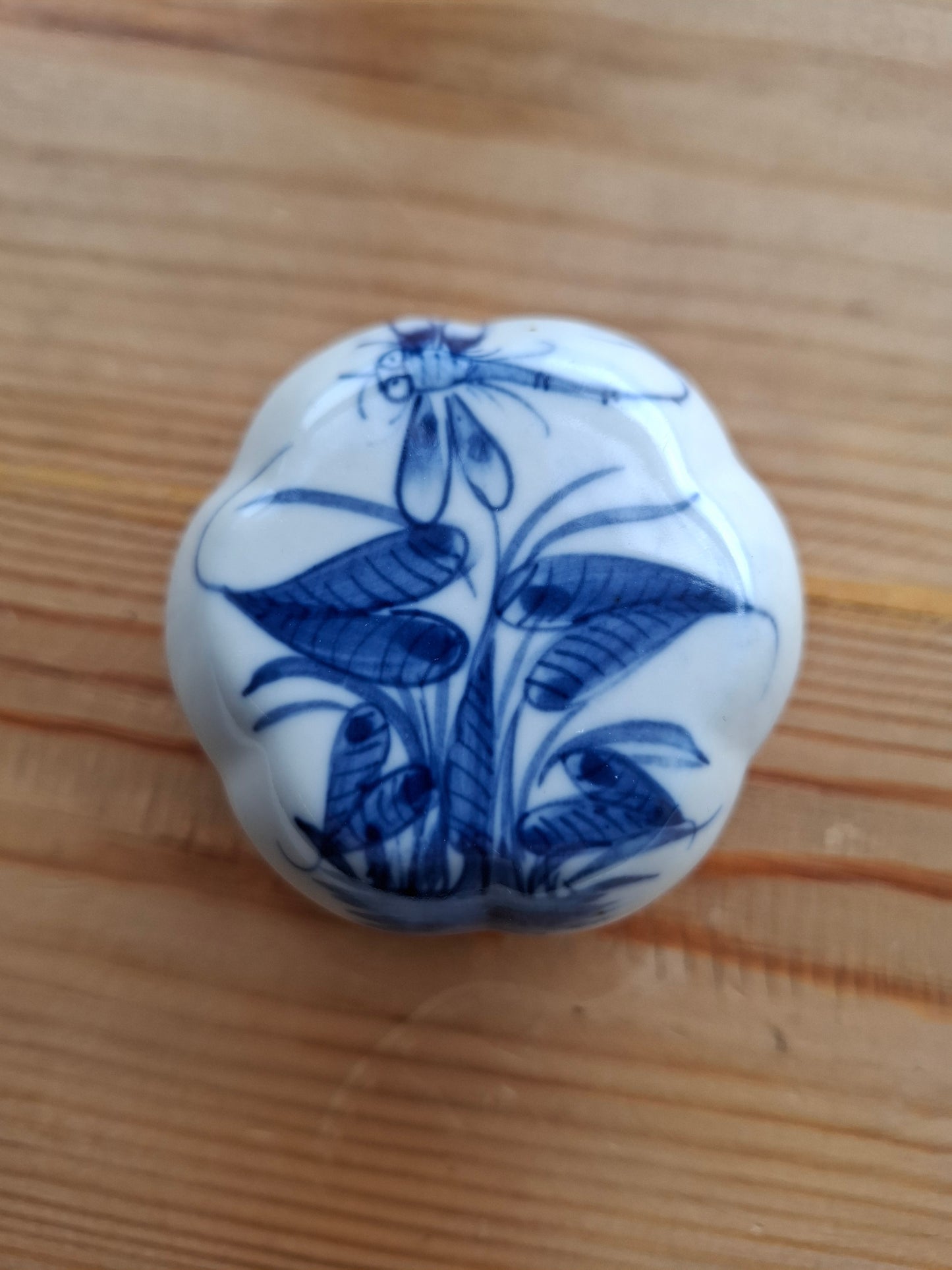 'Cunt' Upcycled Blue & White Dragonfly Trinket Pot