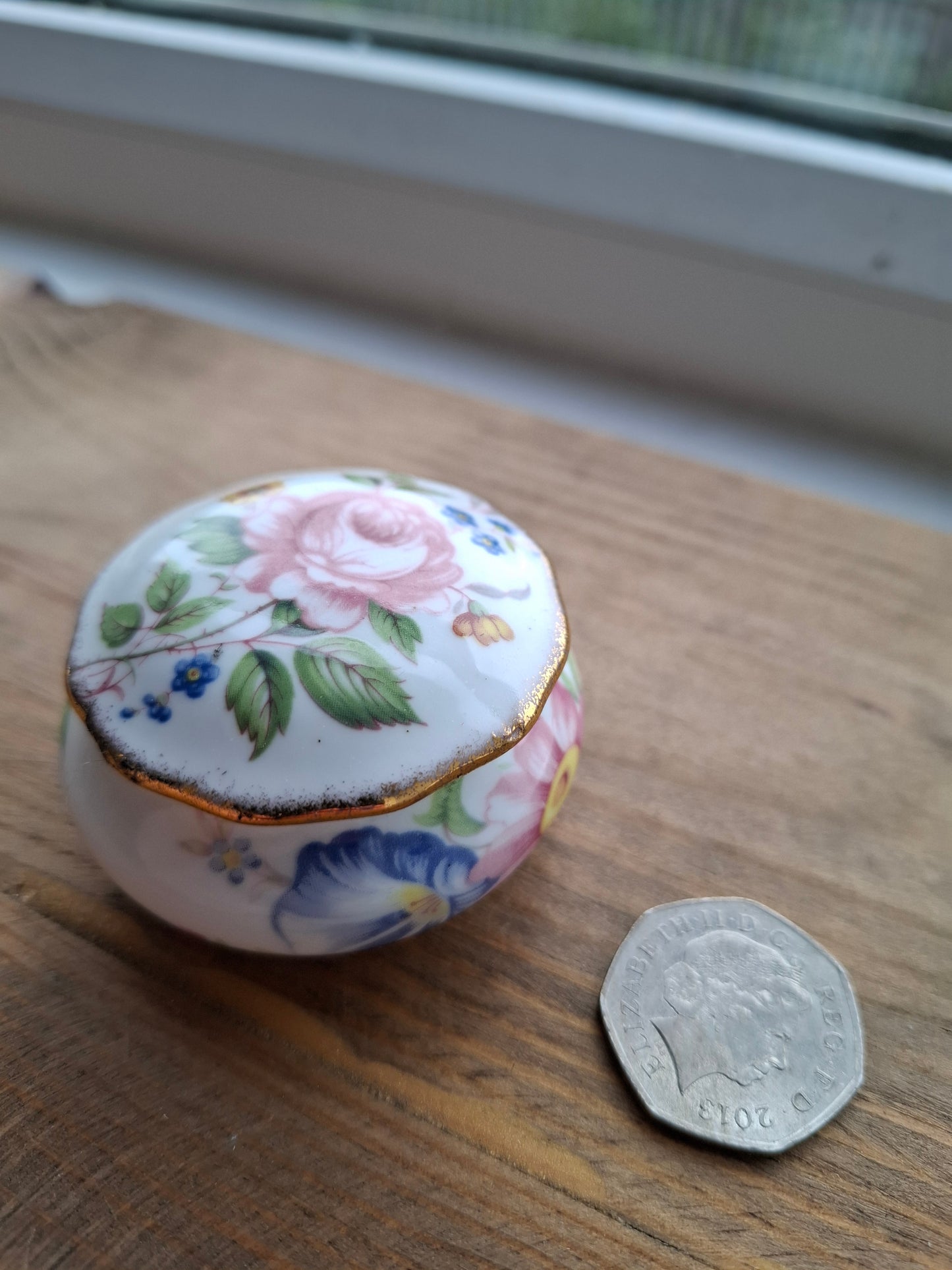 'Twat' Upcycled Small Round Floral Trinket Pot