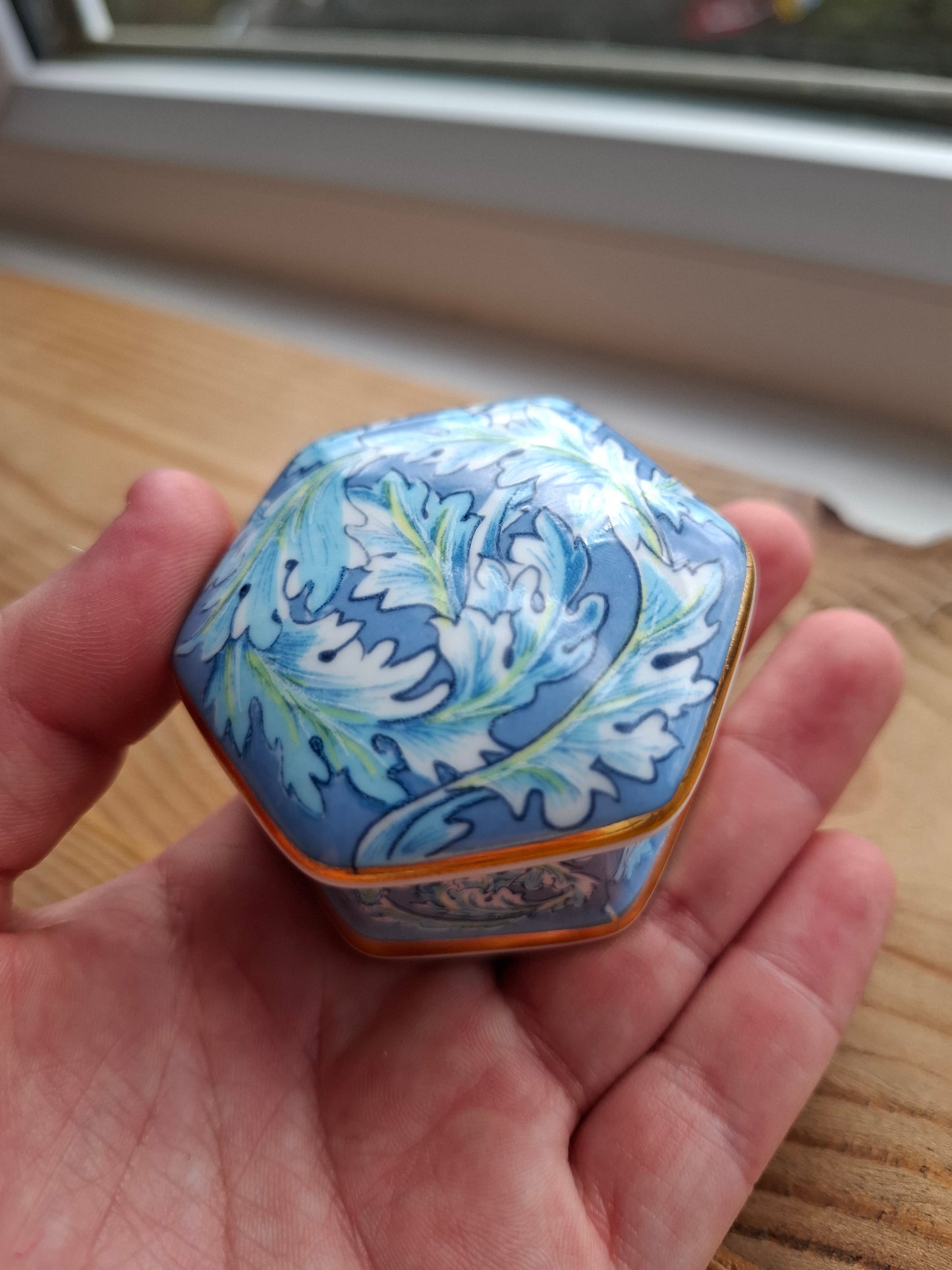 'Cunt' Upcycled Fancy Blue Hexagonal Trinket Pot