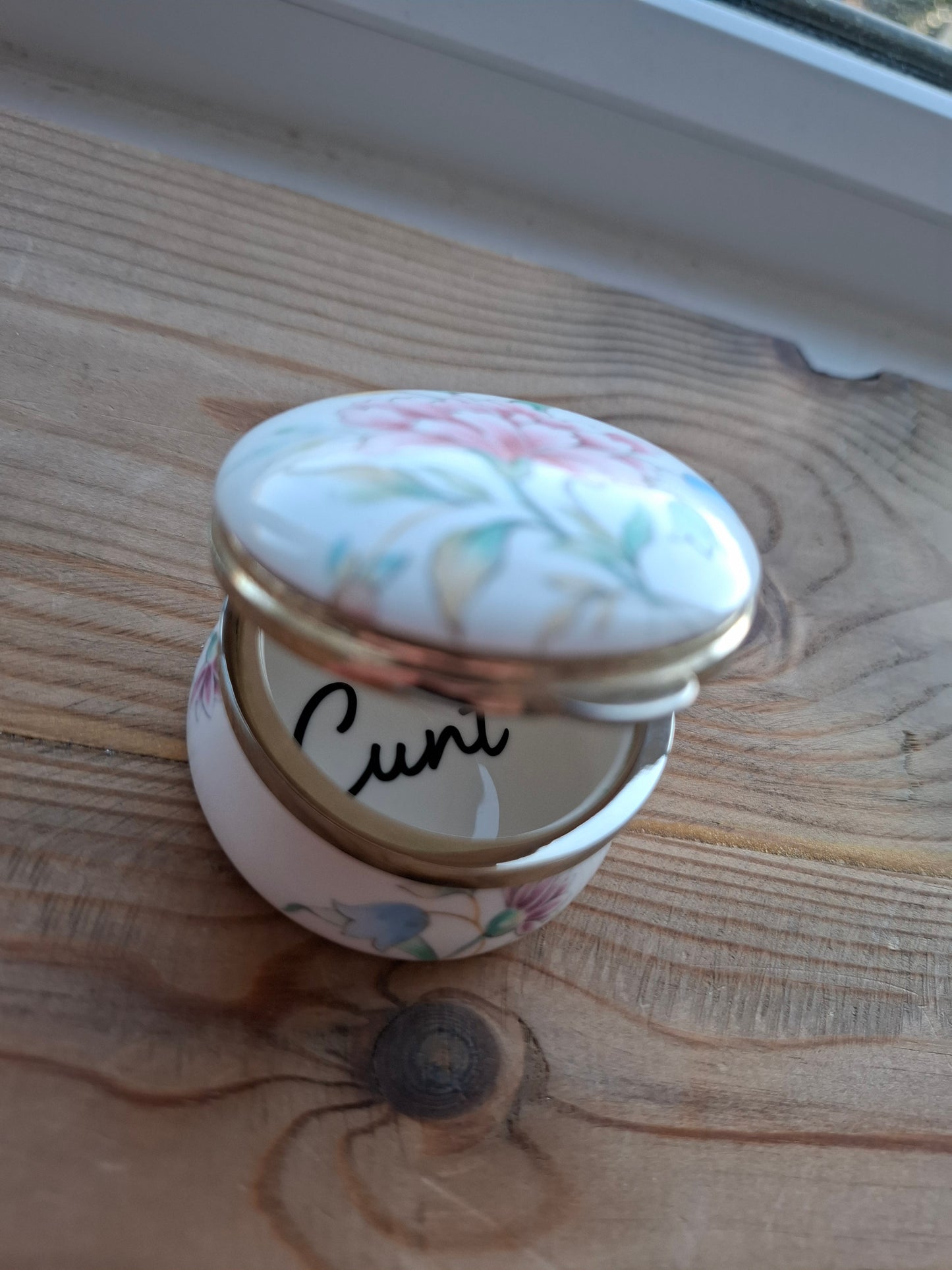 'Cunt' Upcycled Pastely Floral Trinket Pot With Clasp
