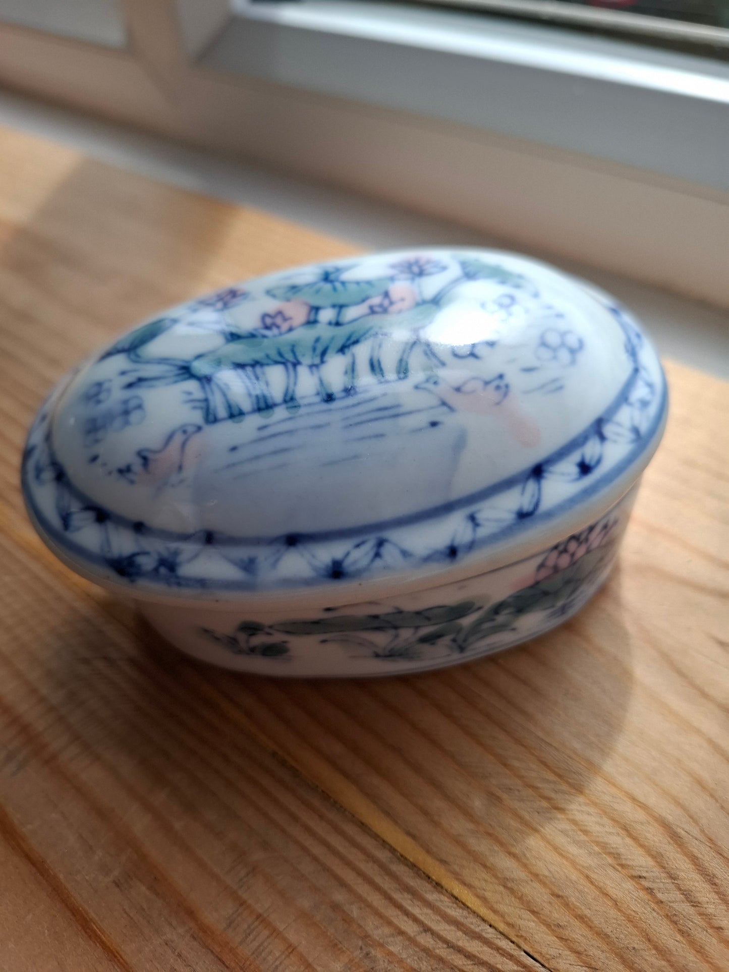 'Beef Curtains' Upcycled Pretty Duck Scenery Trinket Pot