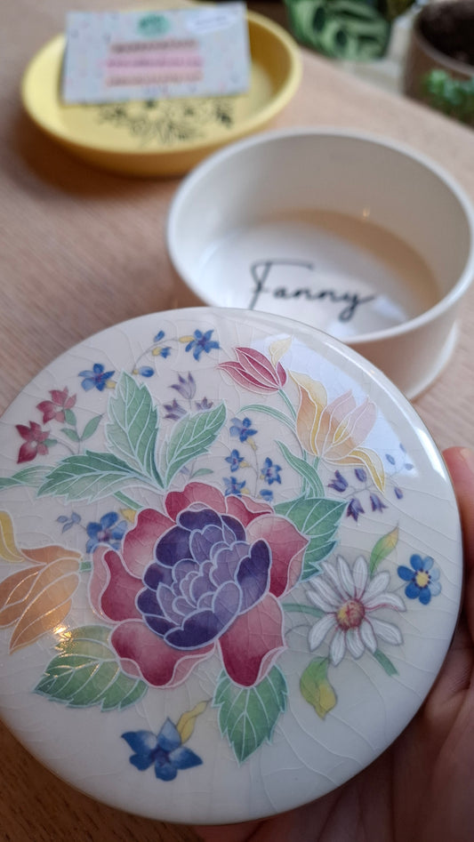 'Fanny Flaps' Upcycled Pretty Floral Trinket Pot