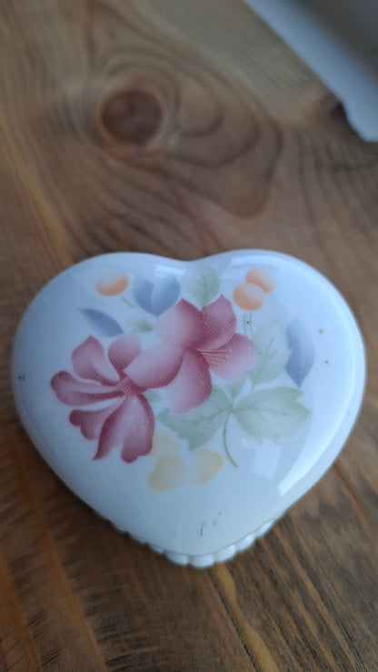 'Cunt' Upcycled Small White Heart Shaped Trinket Pot