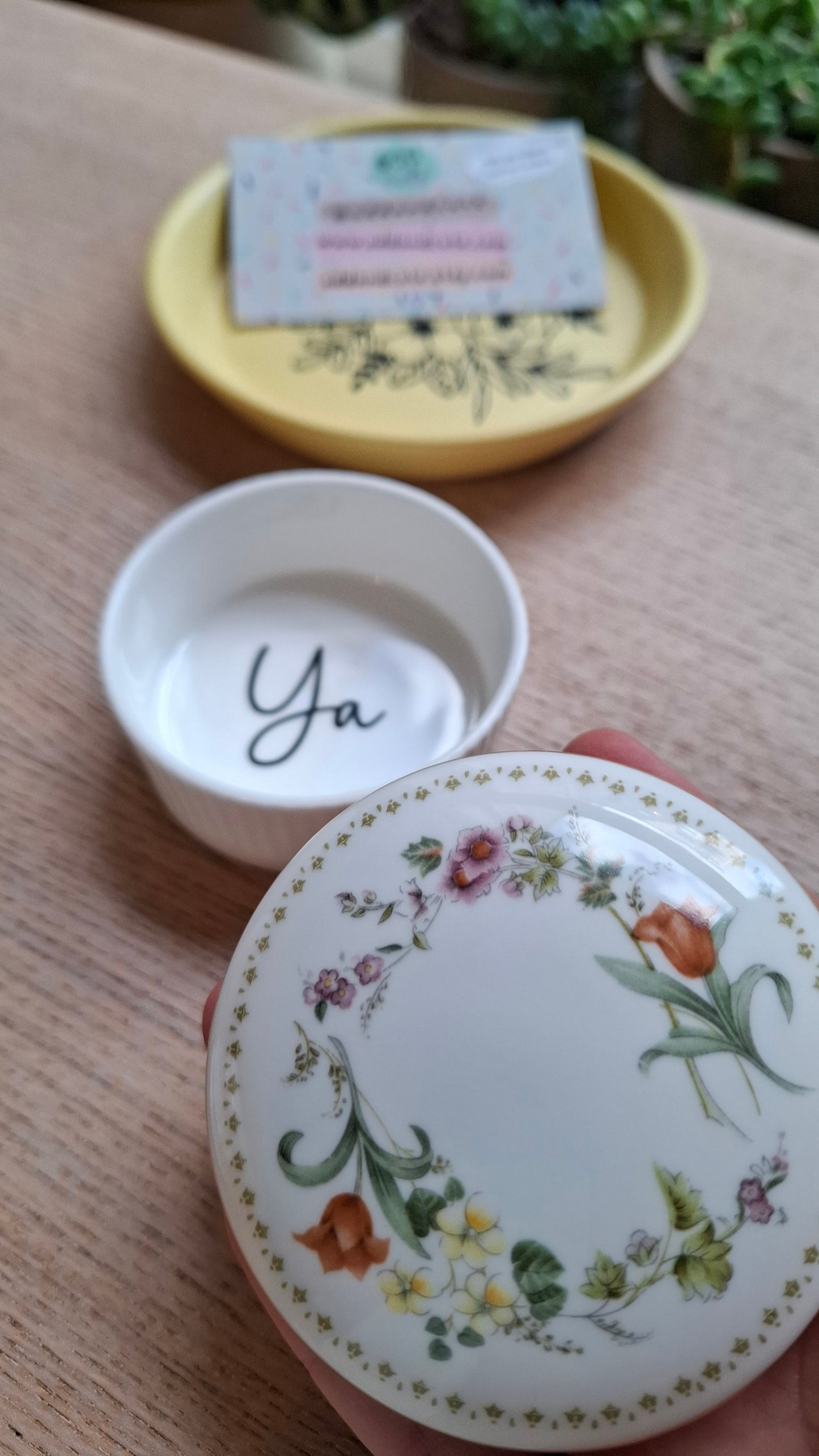 'Ya Div' Upcycled Round Floral Trinket Pot