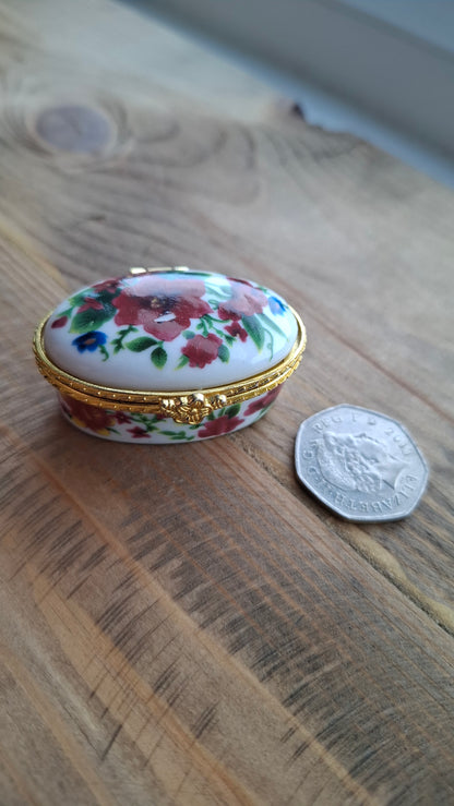 'Cunt' Upcycled Little Oval Trinket Pot (WHITE PATCH ON LID - SEE DESCRIPTION/PICS)