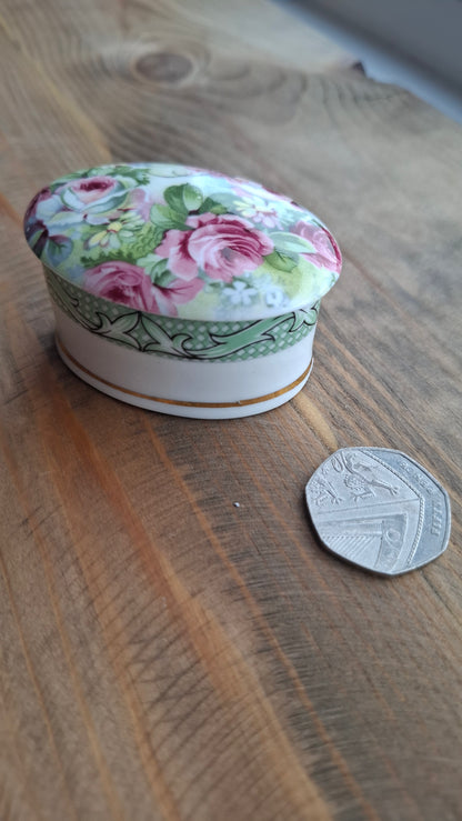 'Cunt' Upcycled Floral Oval Shaped Trinket Pot