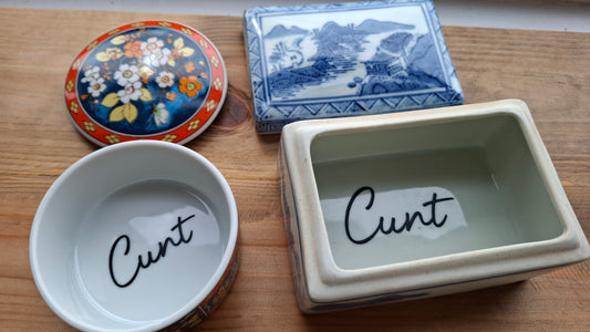 'Cunt' Upcycled Personalised Trinket Pot Bundle