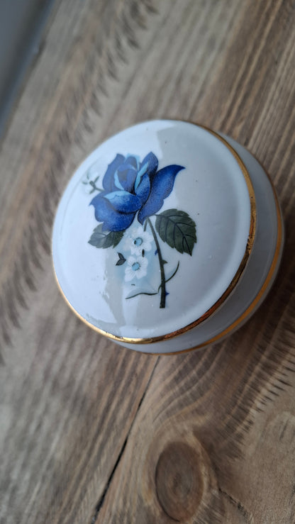 'Twat' Upcycled Blue Rose Trinket Pot